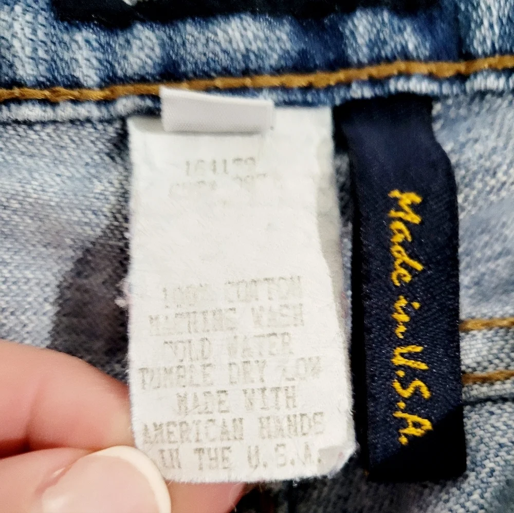 Truck Jeans Distressed Capris 100% Cotton Made In USA Woman's Size 7 - Picture 10 of 12